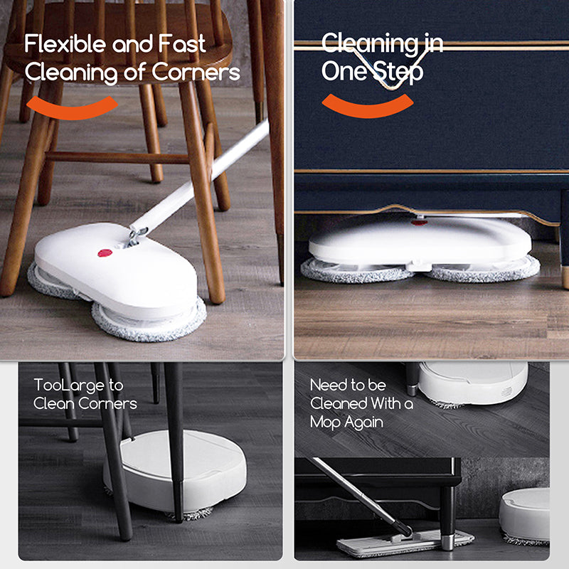 Reecoo Cordless Rechargeable Self-Cleaning Electric Mop with 4 Packs of Mop Pads